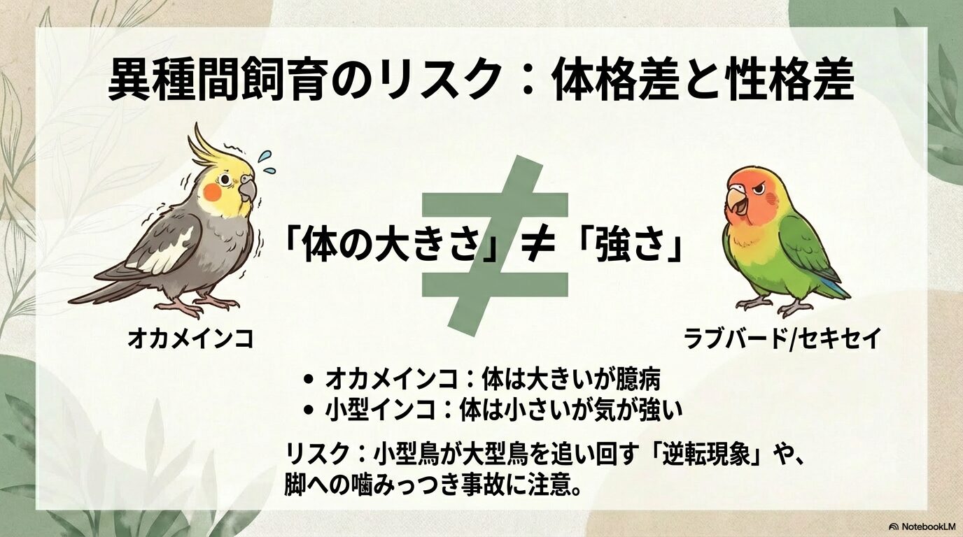 違う種類のインコを同居させる場合
