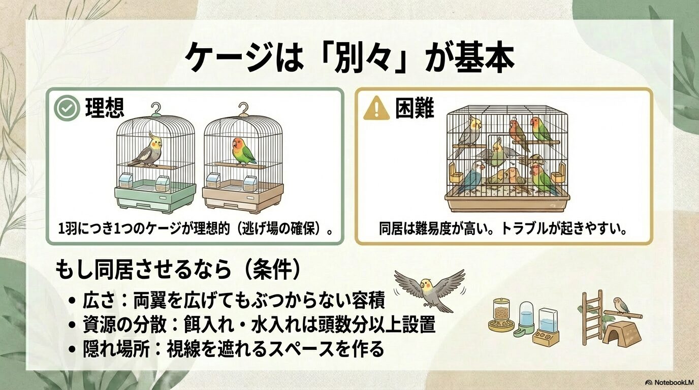  ケージは別々か同じか？レイアウトのコツ