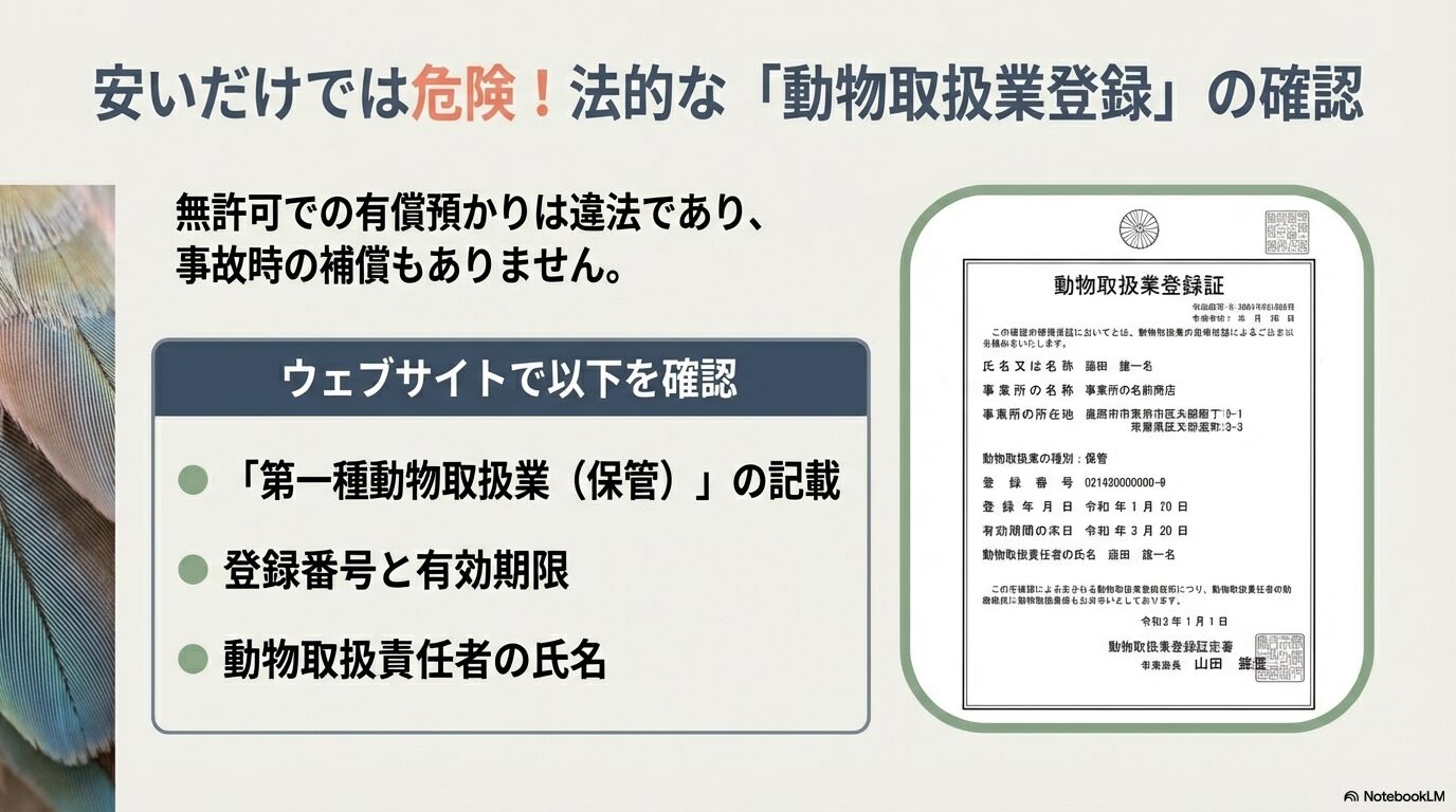 安いだけでは危険!法的な動物取扱業登録の確認