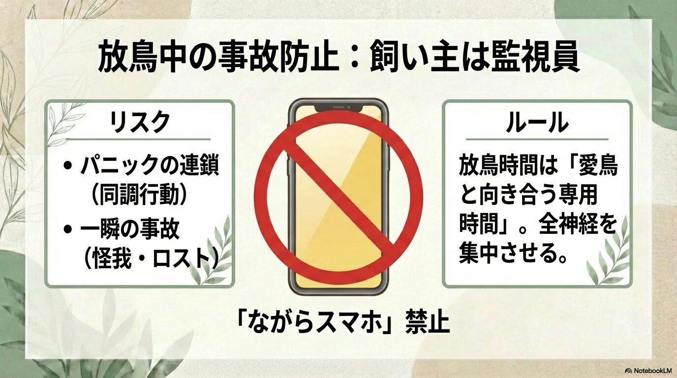 同時放鳥の進め方と事故防止の工夫