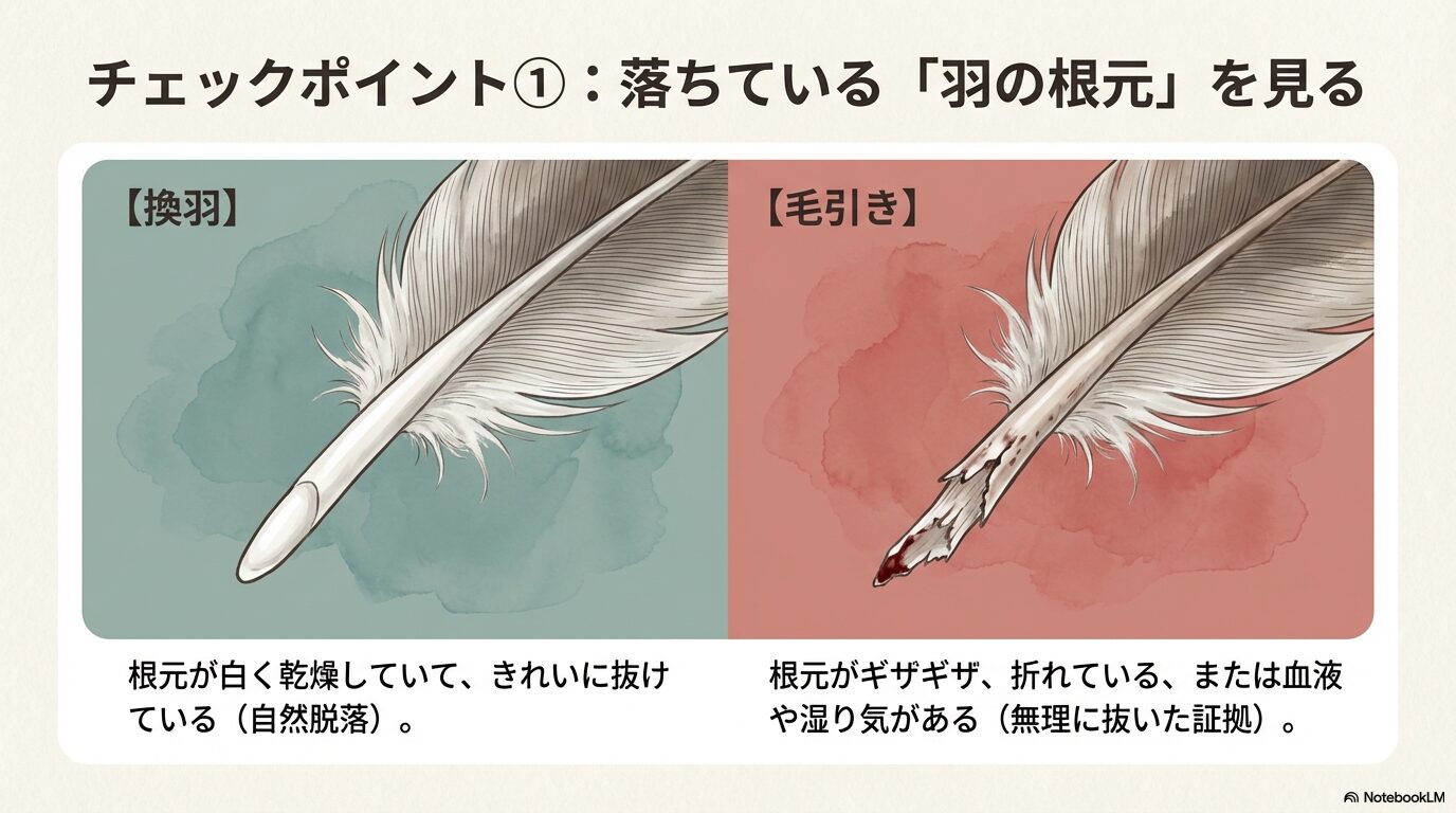 正常な換羽と異常な脱毛の臨床的特徴