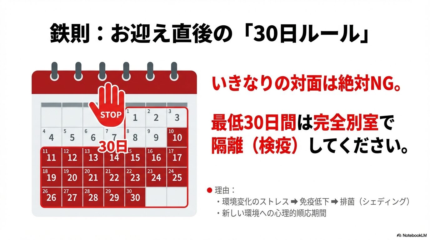 お迎え後の隔離期間と検疫の重要性