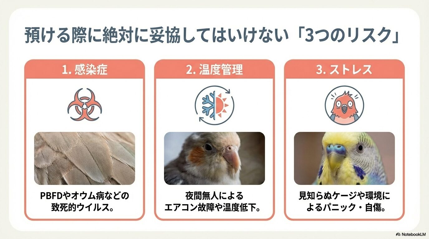 預かり中の感染症リスクとPBFD検査の必要性