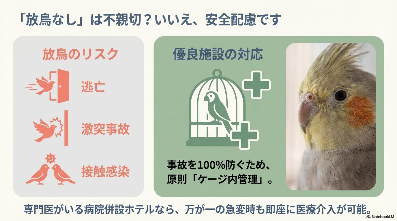 放鳥なしは「不親切」ではなく「究極の安全配慮」