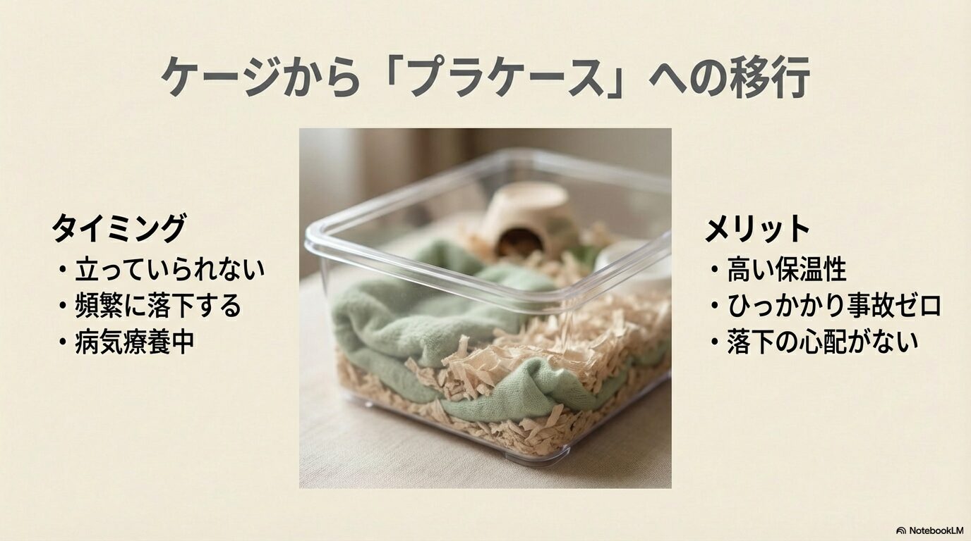 ケージからプラケースへの移行