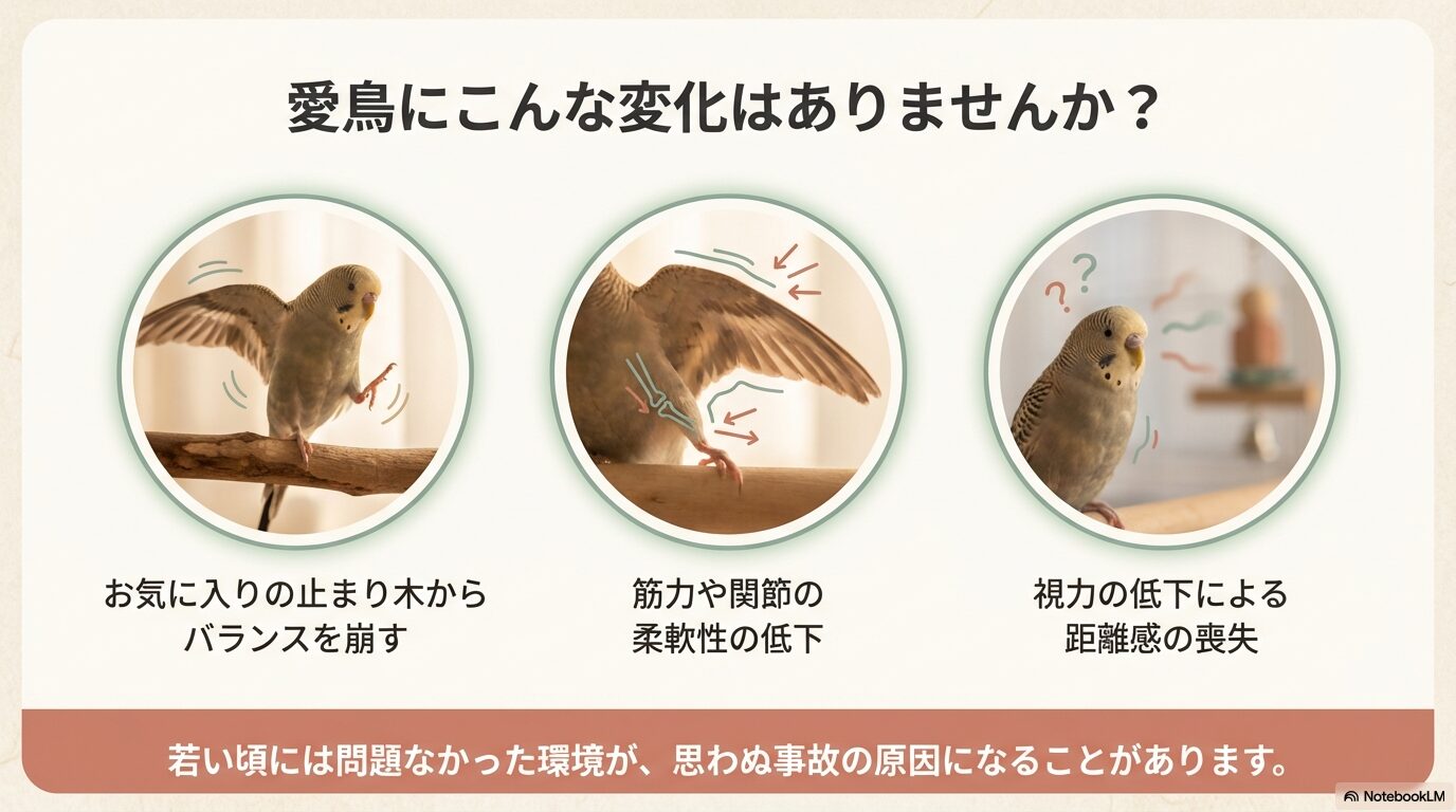 コザクラインコの老鳥向けケージ環境