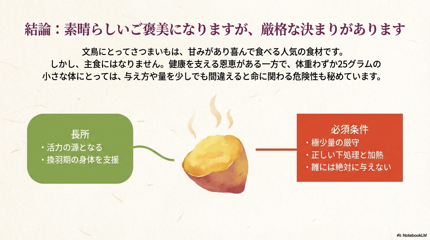 文鳥にさつまいもを与えても大丈夫？適切な量や与え方の注意点を詳しく解説