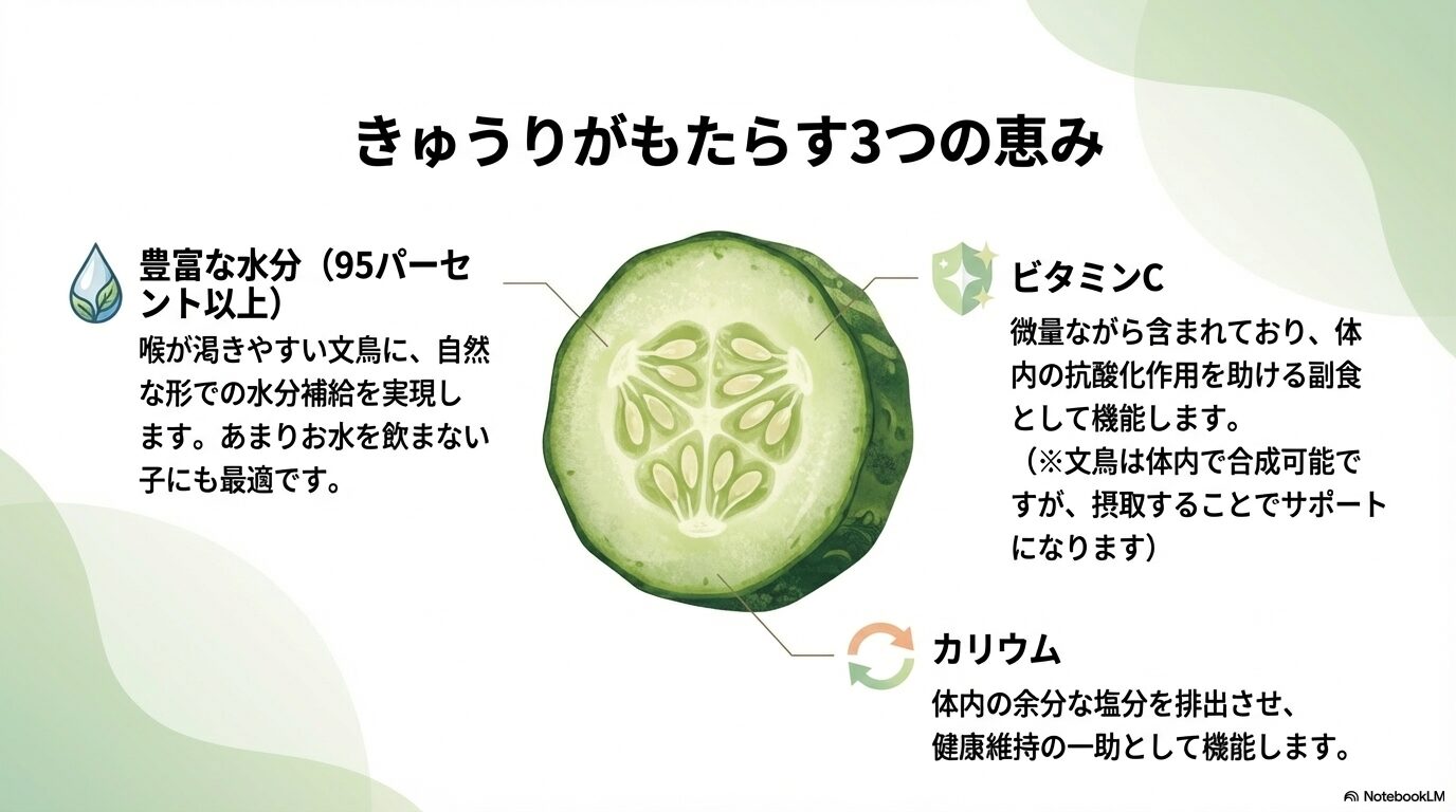 きゅうりの栄養成分と水分補給への健康効果