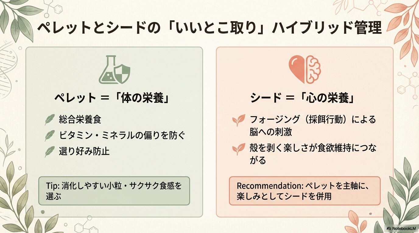 主食はペレットとシードどちら?