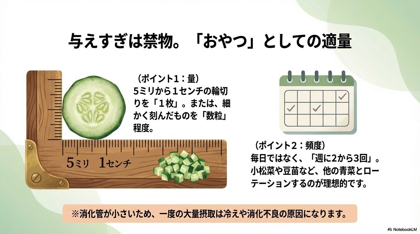 文鳥に与えるきゅうりの量と適切な回数の目安