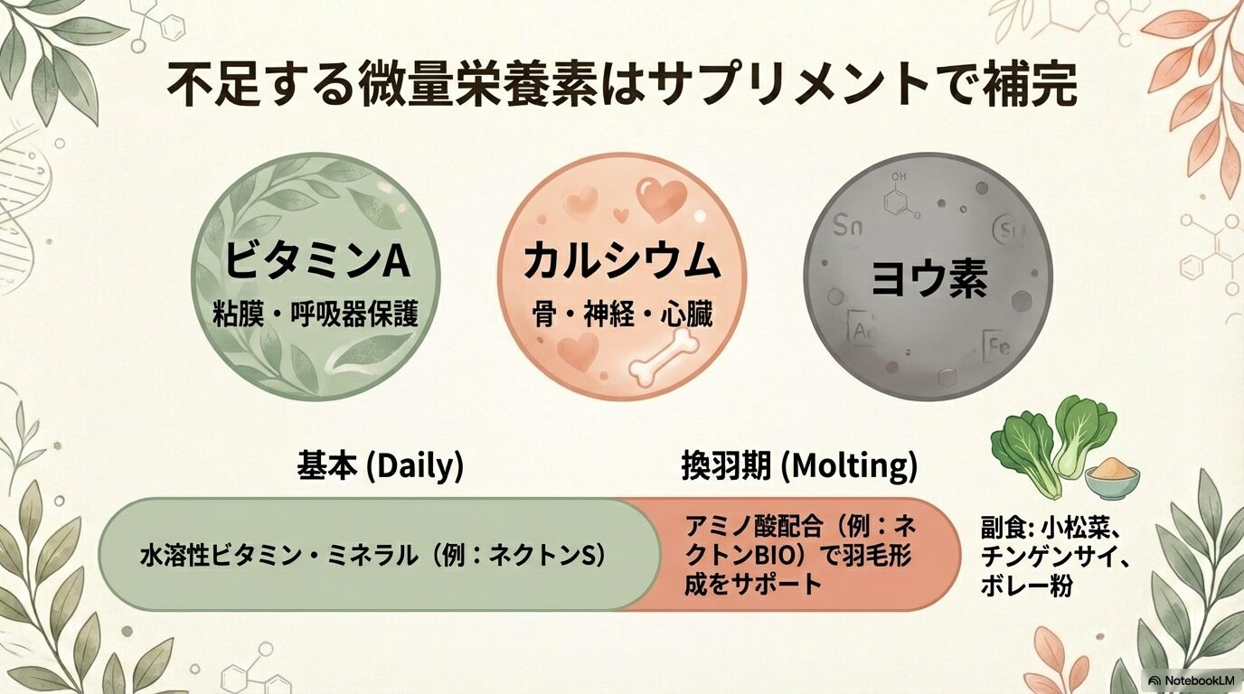 必須となるサプリメントとビタミン