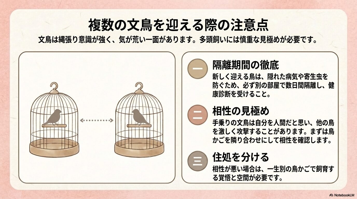 老鳥ケアと多頭飼いの注意