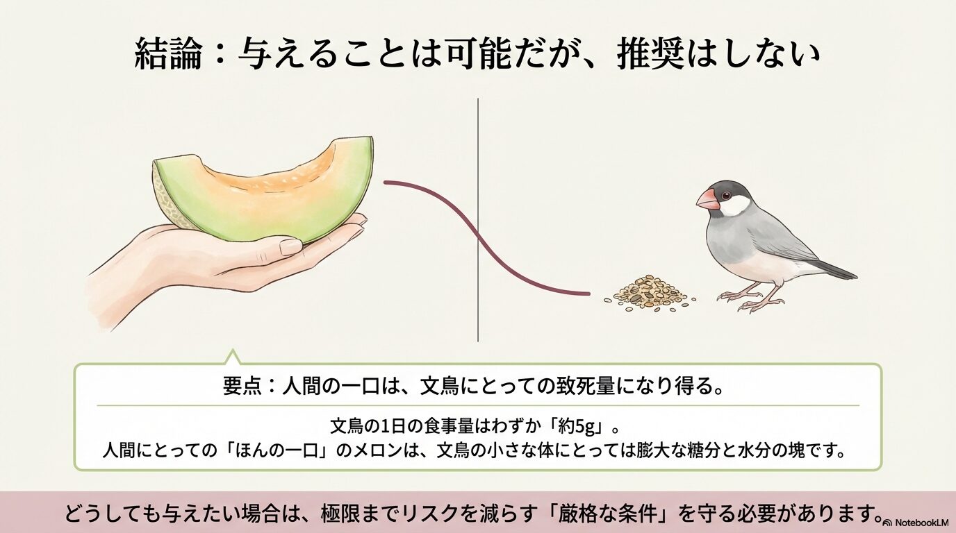 文鳥にメロンは与えても大丈夫？メリット・リスクと安全な与え方を徹底解説