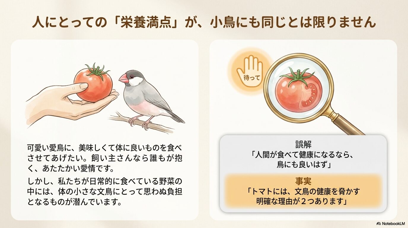 文鳥にトマトはNG！危険性ともし食べてしまった時の対処法をわかりやすく解説