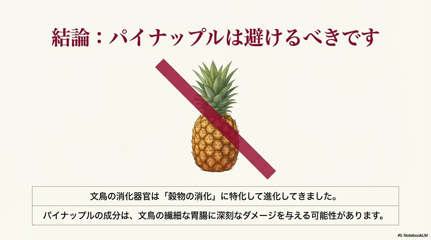 文鳥にパイナップルを与えても大丈夫?