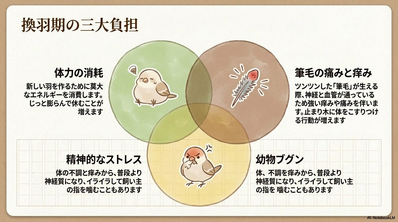 換羽期の時期や期間と主な症状