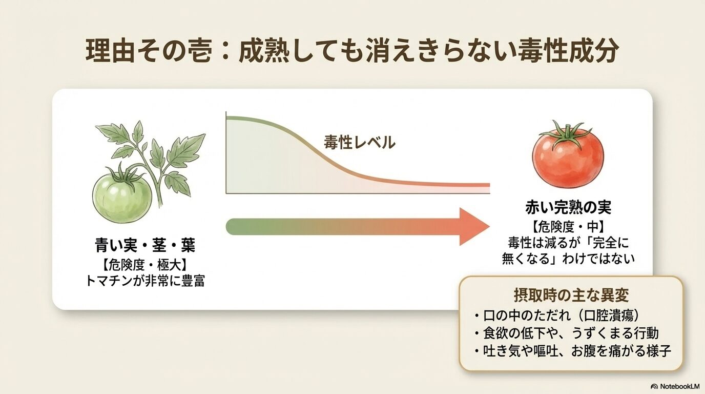 トマトのトマチン毒性に注意