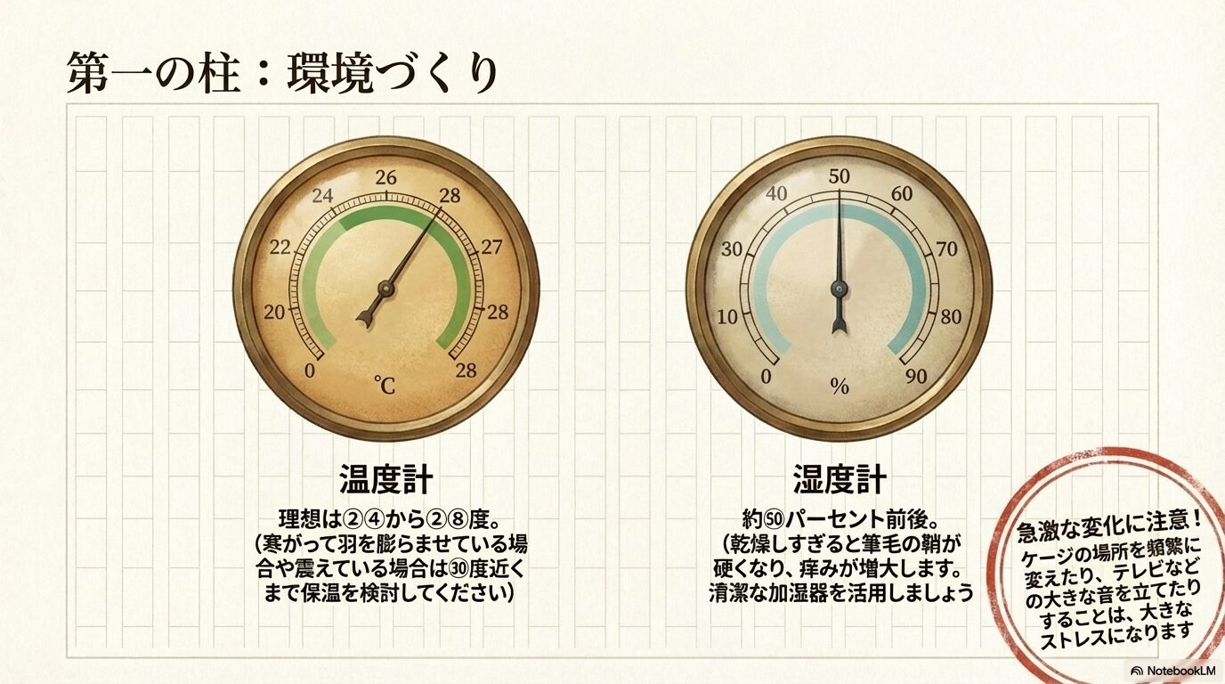 文鳥の保温、湿度管理の重要性