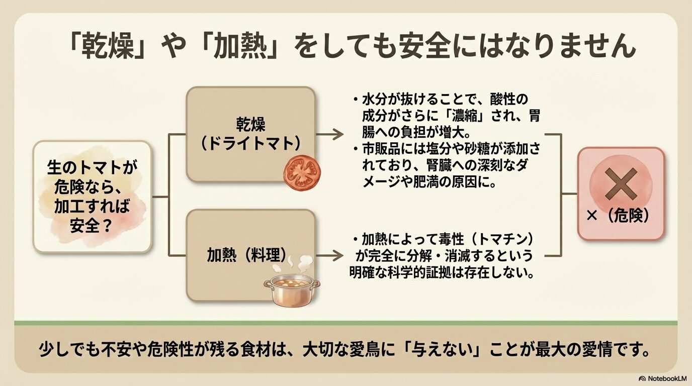 ドライトマトや加熱は安全か