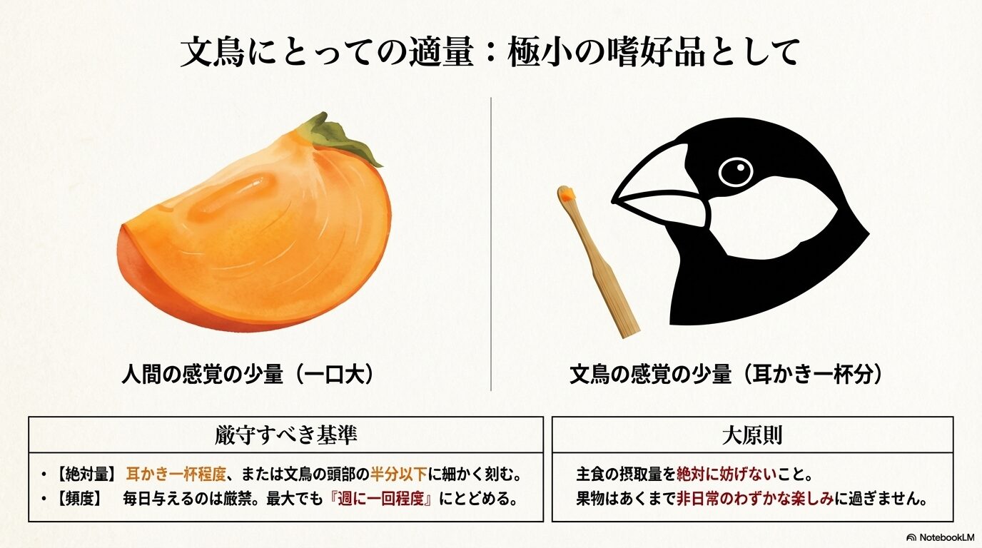 文鳥へ柿を与える正しい量と頻度