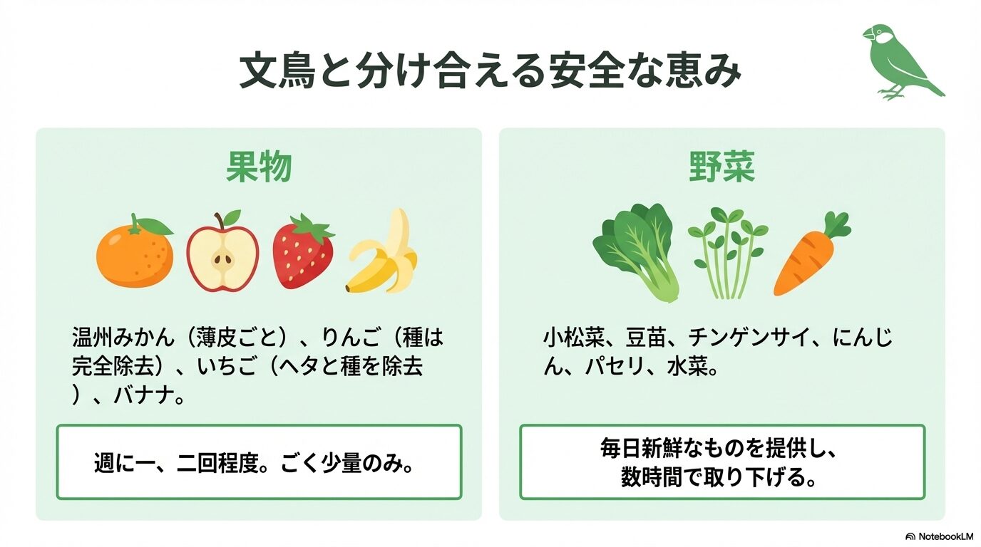 文鳥に安全な果物や野菜リスト