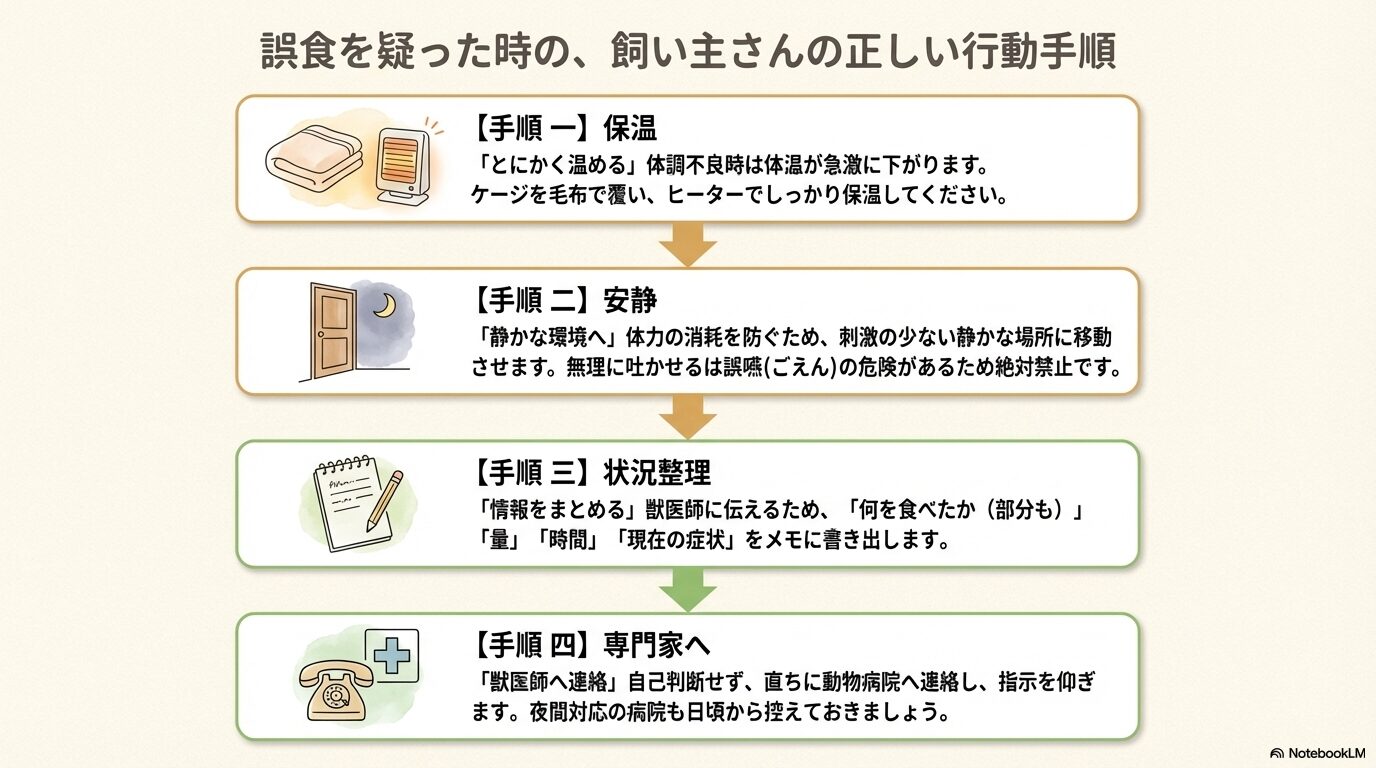 誤食時の応急処置と獣医師の役割